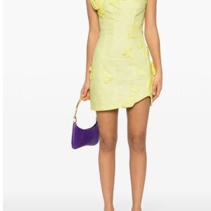 Zimmerman rose mini dress in Lemon yellow